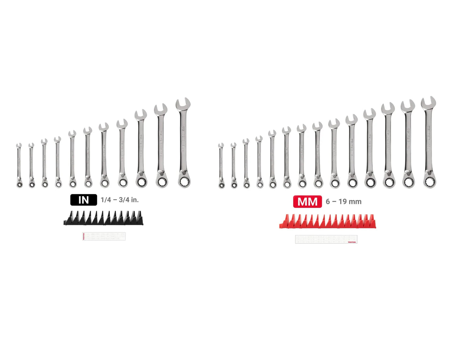 TEKTON Reversible 12-Point Ratcheting Combination Wrench Set with Modular Organizers, 25-Piece (1/4-3/4 in., 6-19 mm) | WRC94304 - Track Minded HPDE, LLC