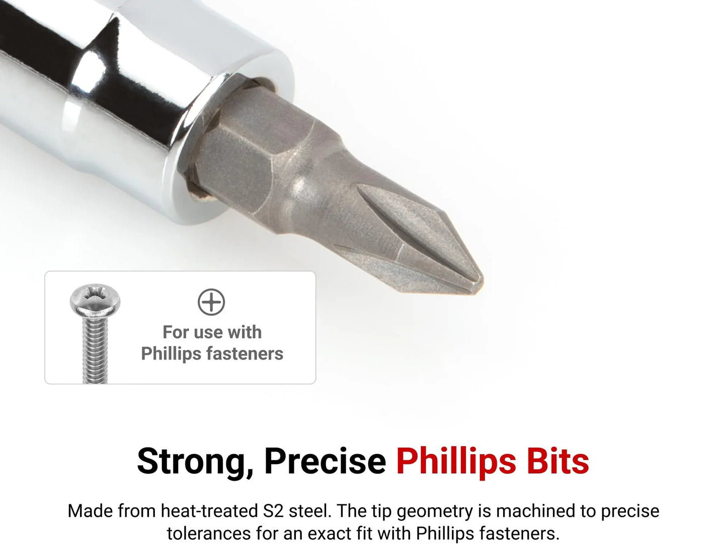 TEKTON 1/4 Inch Drive Phillips/Slotted Bit Socket Set with Rail, 8-Piece (#0-#3, 1/8-5/16 in.) | SHB90104 - Track Minded HPDE, LLC