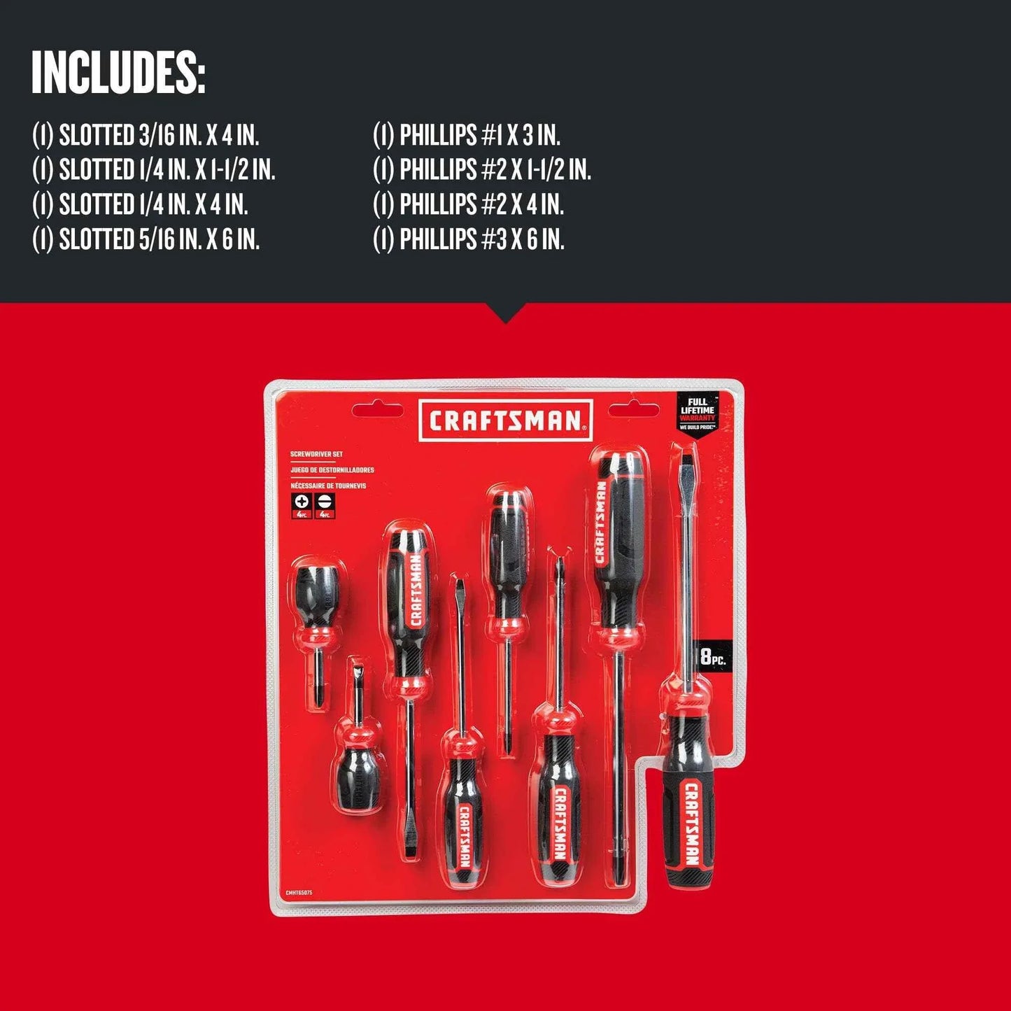 CRAFTSMAN Screwdriver Set, Bi-Material, 8 Piece Set (CMHT65075N) - Track Minded HPDE, LLC