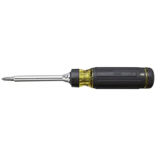 Klein Tools 32305 Multi-bit Ratcheting Screwdriver, 15-in-1 Tool with Phillips, Slotted, Square, Torx and Combo Bits and 1/4-Inch Nut Driver - Track Minded HPDE, LLC