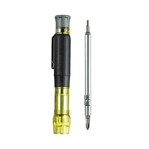 Klein Tools 32614 Multi-bit Precision Screwdriver Set, 4-in-1 Electronics Pocket Screwdriver, Professional Phillips and Slotted Bits, EDC - Track Minded HPDE, LLC
