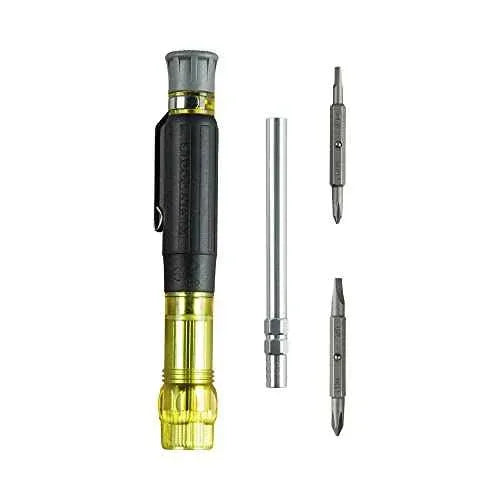 Klein Tools 32614 Multi-bit Precision Screwdriver Set, 4-in-1 Electronics Pocket Screwdriver, Professional Phillips and Slotted Bits, EDC - Track Minded HPDE, LLC