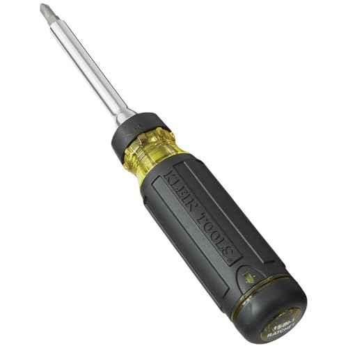 Klein Tools 32305 Multi-bit Ratcheting Screwdriver, 15-in-1 Tool with Phillips, Slotted, Square, Torx and Combo Bits and 1/4-Inch Nut Driver - Track Minded HPDE, LLC