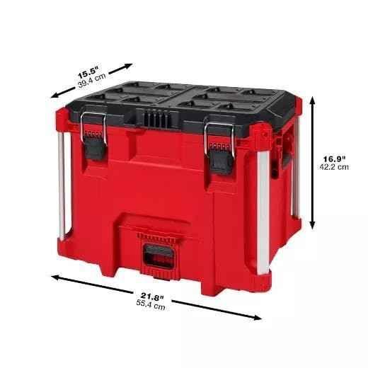 Milwaukee PACKOUT XL Heavy Duty Tool Box w/Organizer Tray 48-22-8429 Length 15.5 in Width 21.8 in Height 16.9 in - Track Minded HPDE, LLC