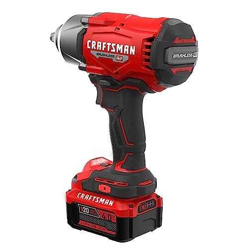 CRAFTSMAN V20 RP Impact Wrench, Cordless, Brushless, High Torque, 1/2 Inch, 4Ah Battery and Charger Included (CMCF940M1) - Track Minded HPDE, LLC