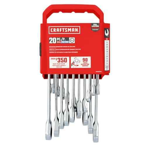 CRAFTSMAN 20 Piece Ratcheting Combination Wrench Set, SAE/Metric (CMMT87220) - Track Minded HPDE, LLC