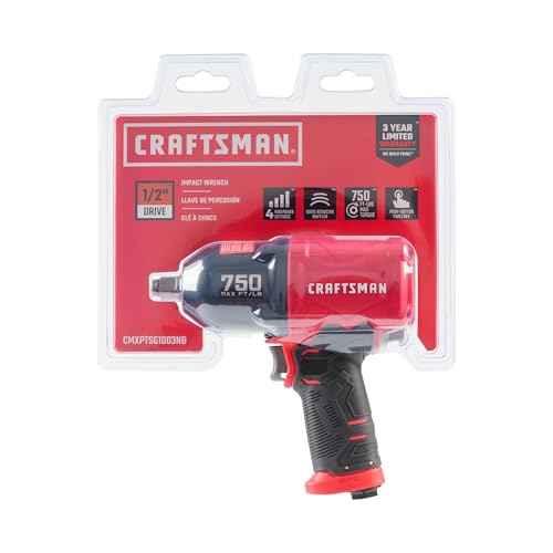 CRAFTSMAN 1/2-in 750 ft-lbs Air Impact Wrench, Composite Body, Variable Power Settings, 1/4-in NPT Air Inlet - Track Minded HPDE, LLC