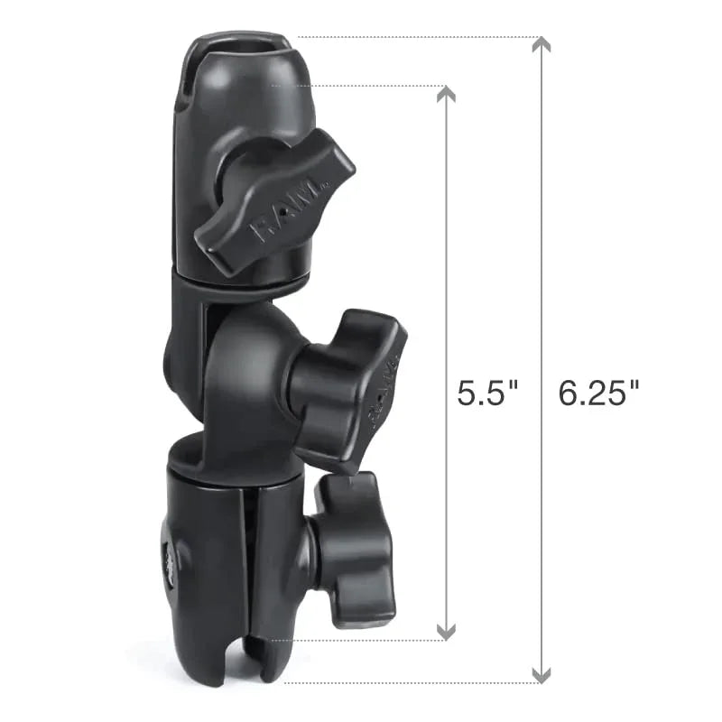 RAM Mounts Composite Double Socket Swivel & Ratchet Arm RAP-B-200-2U Compatible with RAM B Size 1" Ball Components - Track Minded HPDE, LLC
