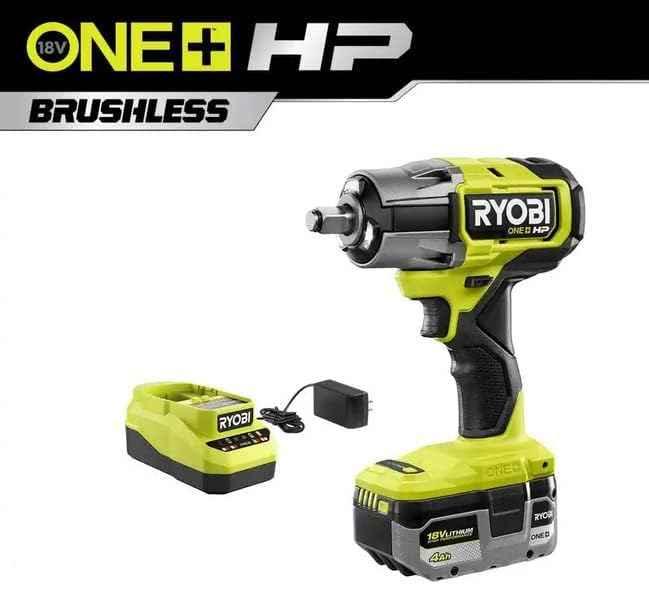 RYOBI P262K1 ONE+ HP 18V Brushless Cordless 4-Mode 1/2 in. Impact Wrench Kit w/ 4.0 Ah HIGH PERFORMANCE Lithium-Ion Battery & Charger - Track Minded HPDE, LLC