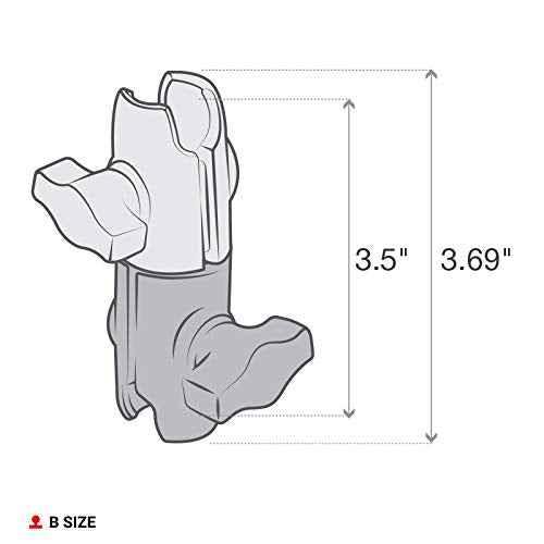 RAM Mounts RAP-B-200-12U Composite Double Socket Swivel Arm Compatible with RAM B Size 1" Ball Components - Track Minded HPDE, LLC