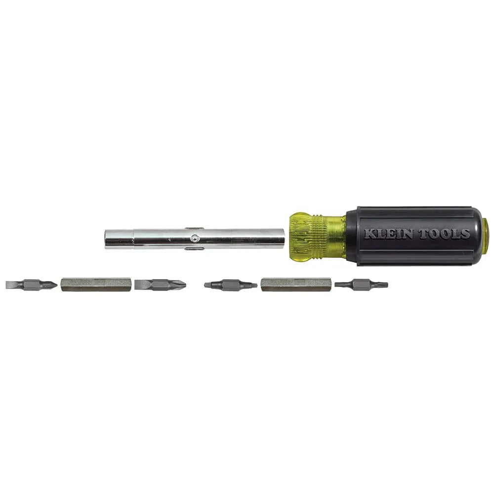 Klein Tools 32500 11-in-1 Screwdriver / Nut Driver Set, 8 Bits (Phillips, Slotted, Torx, Square), 3 Nut Driver Sizes, Cushion Grip Handle - Track Minded HPDE, LLC