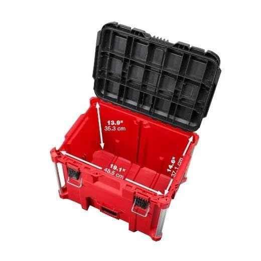 Milwaukee PACKOUT XL Heavy Duty Tool Box w/Organizer Tray 48-22-8429 Length 15.5 in Width 21.8 in Height 16.9 in - Track Minded HPDE, LLC
