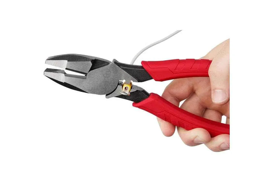 Milwaukee 48-22-6100 9 Inch Leverage Lineman Pliers w/ Crimper and Pipe Reaming Head Design - Track Minded HPDE, LLC
