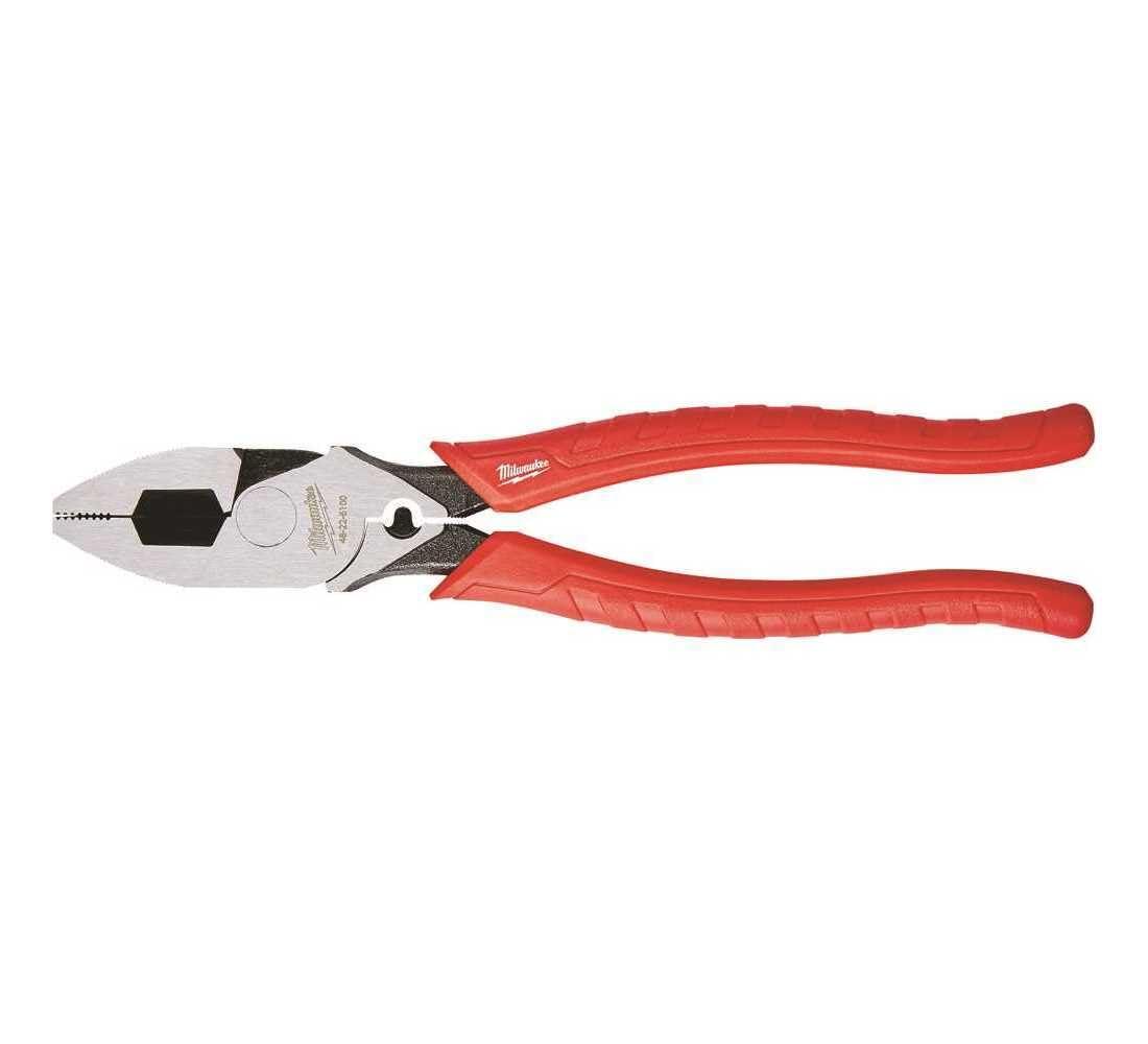 Milwaukee 48-22-6100 9 Inch Leverage Lineman Pliers w/ Crimper and Pipe Reaming Head Design - Track Minded HPDE, LLC