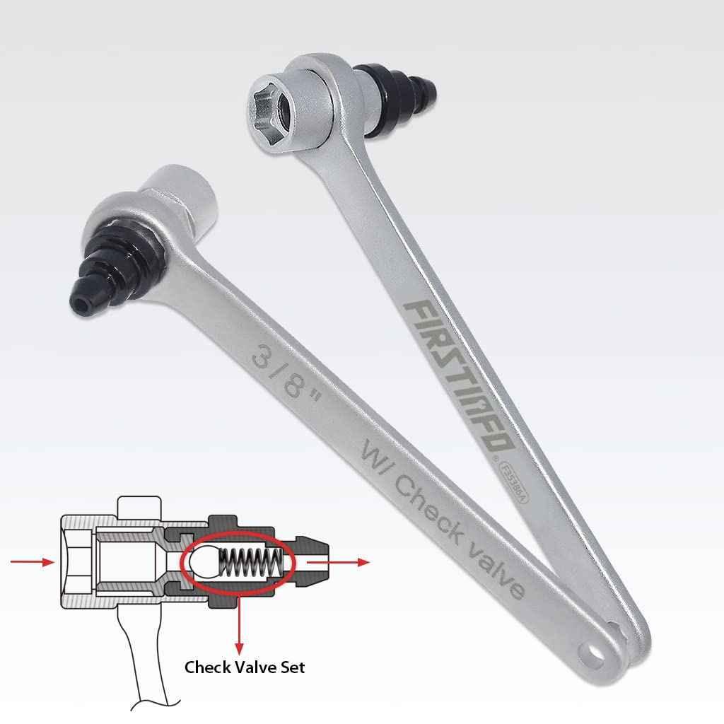 FIRSTINFO F35386A 3/8 Inch Mini Brake Bleeder Wench with Check Valve and 6 Point Socket for Automotive and Motorcycle Brake Bleeding - Track Minded HPDE, LLC