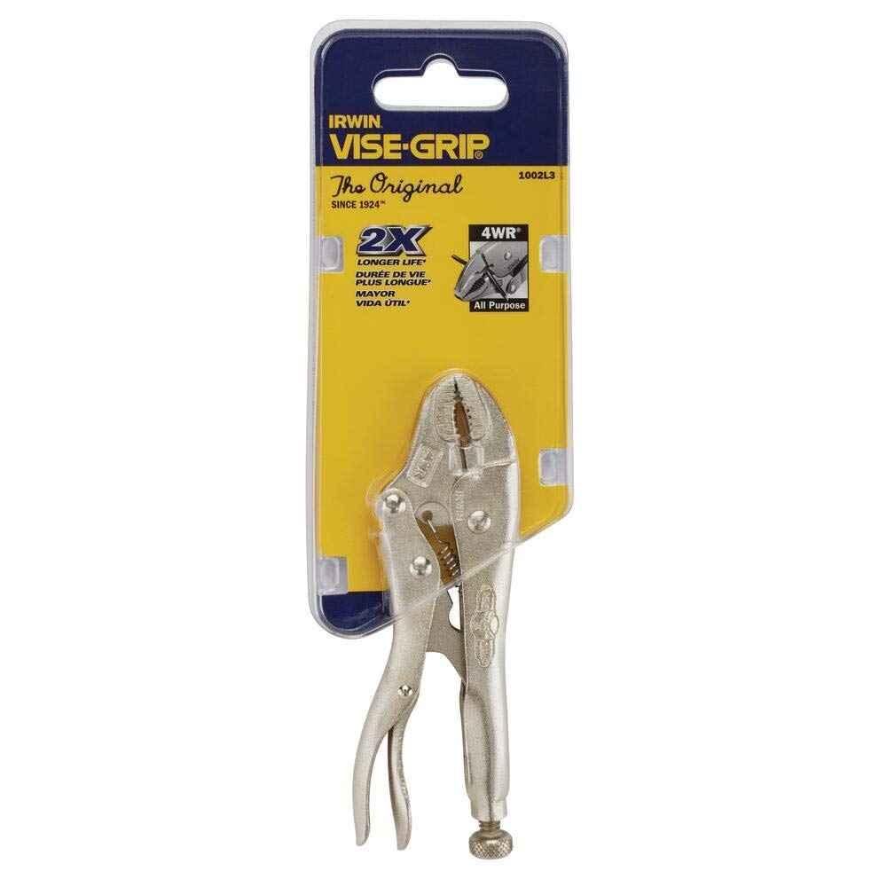 IRWIN VISE-GRIP Curved Jaw Locking Pliers with Wire Cutter, 4-Inch (10) - Track Minded HPDE, LLC