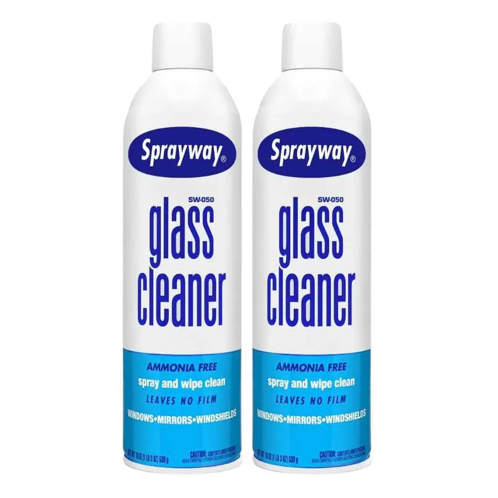 Sprayway Glass Cleaner Aerosol Spray, 19 Oz, Pack of 2 - Track Minded HPDE, LLC