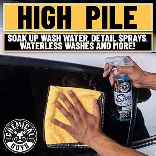 Chemical Guys MIC 506 03 Professional Grade Premium Microfiber Towels, Gold (16 Inch x 16 Inch) (Pack of 3) - Safe for Car Wash, Home Cleaning & Pet Drying Cloths - Track Minded HPDE, LLC