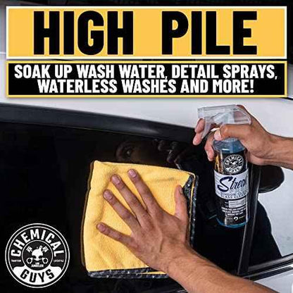 Chemical Guys MIC 506 03 Professional Grade Premium Microfiber Towels, Gold (16 Inch x 16 Inch) (Pack of 3) - Safe for Car Wash, Home Cleaning & Pet Drying Cloths - Track Minded HPDE, LLC