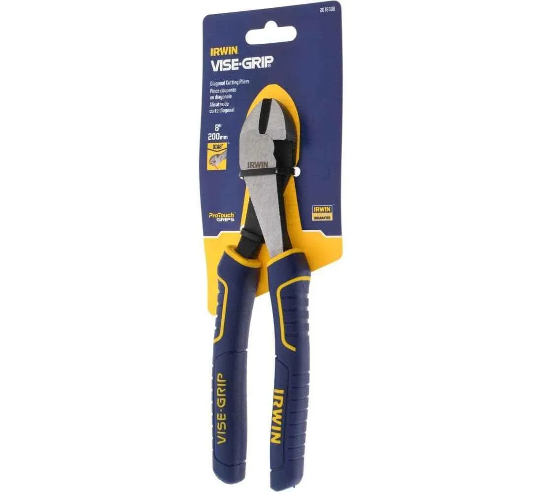 IRWIN VISE-GRIP Diagonal Cutting Pliers, 8", 2078308, nichel chromium steel - Track Minded HPDE, LLC