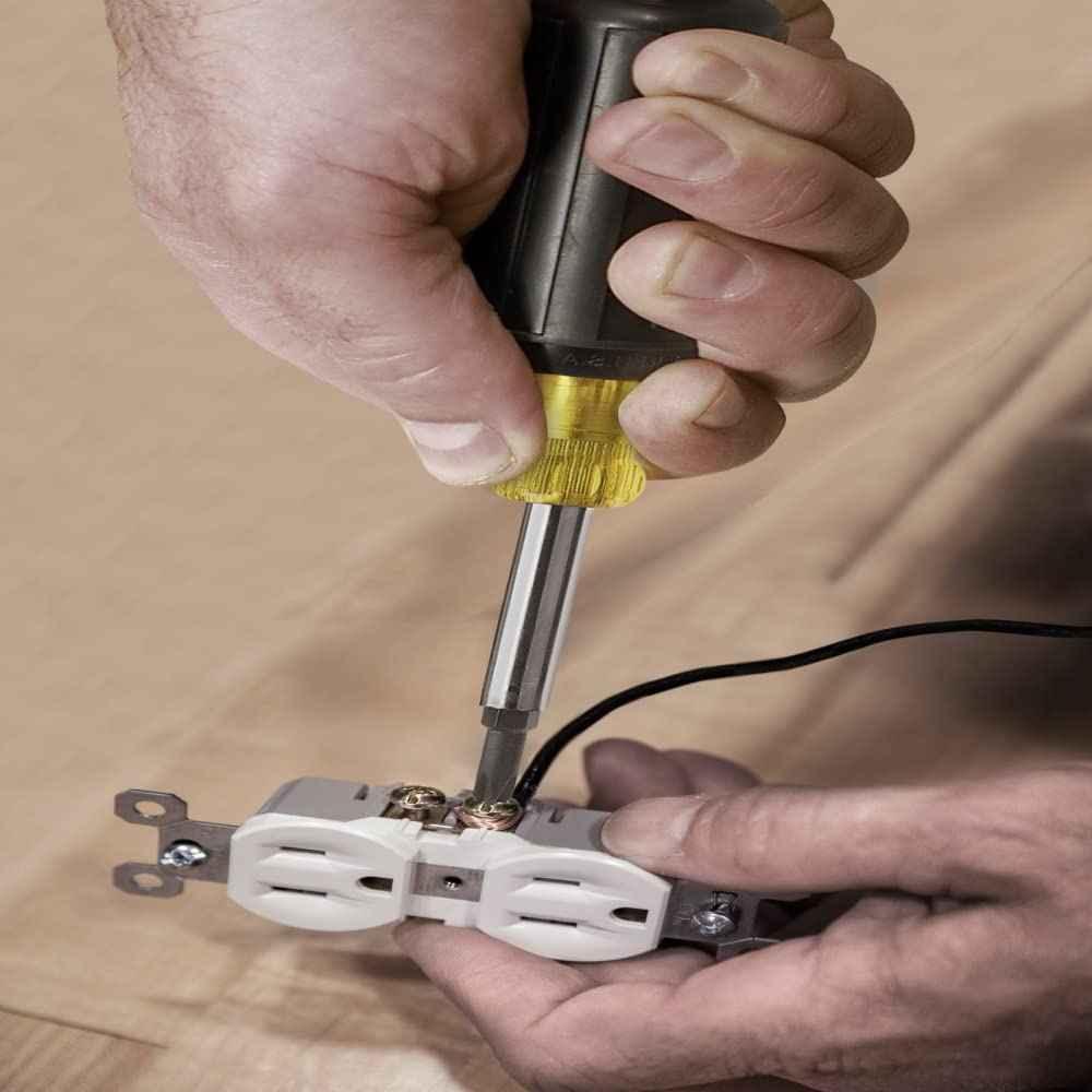 Klein Tools 32500 11-in-1 Screwdriver / Nut Driver Set, 8 Bits (Phillips, Slotted, Torx, Square), 3 Nut Driver Sizes, Cushion Grip Handle - Track Minded HPDE, LLC
