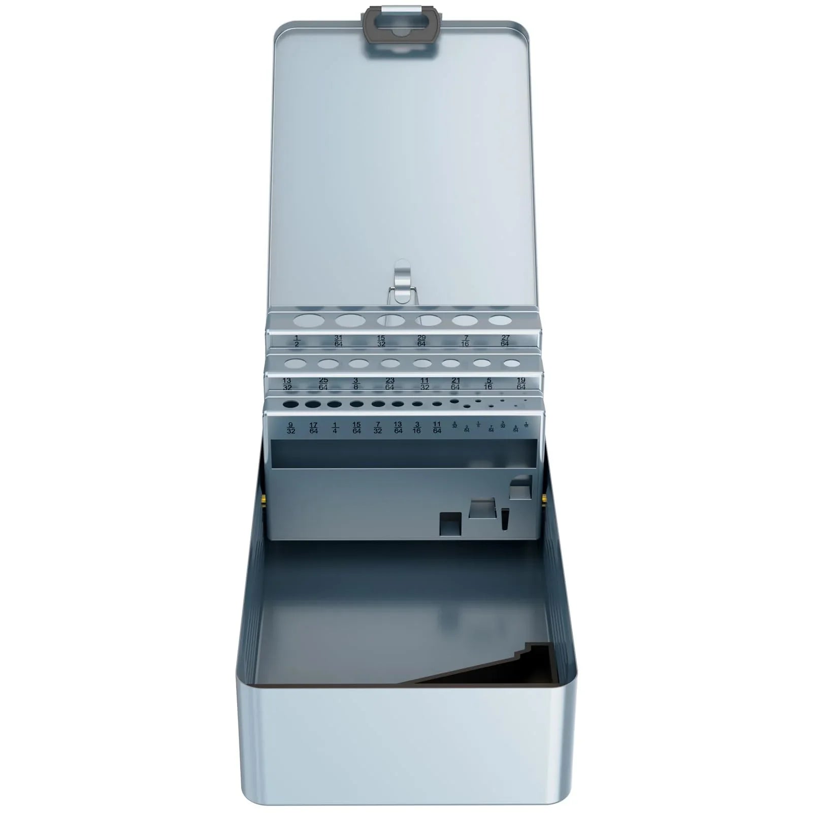 29PCS Drill Bit Index Box, Empty Metal Case (Excluding Drill Bits), 1/16"-1/2" - Track Minded HPDE, LLC