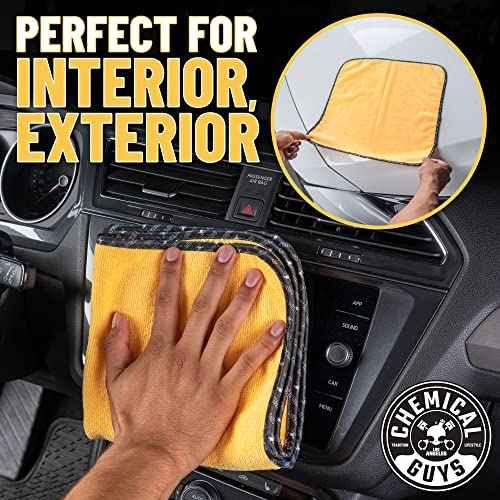 Chemical Guys MIC 506 03 Professional Grade Premium Microfiber Towels, Gold (16 Inch x 16 Inch) (Pack of 3) - Safe for Car Wash, Home Cleaning & Pet Drying Cloths - Track Minded HPDE, LLC