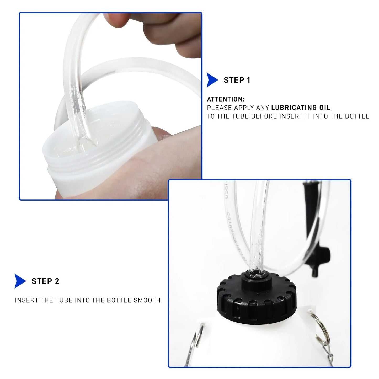 PESIKO 1L Brake Bleeder Bottle One Person, Brake Fluid Bleeding kit with 24 inch Tube and Rubber Connector for Collect Brake Fluid - Track Minded HPDE, LLC