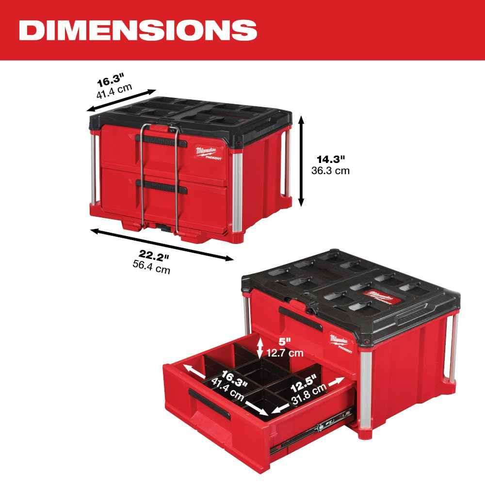 Milwaukee Box Tool 2-Drawer PACKOUT 48-22-8442 - Track Minded HPDE, LLC