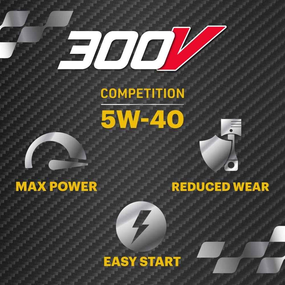 Motul 300V Competition 5W-40 Full Synthetic Motor Oil 2L | Ester Core® Technology | High-Performance Engine Oil for Tuned, Turbocharged & Daily Use | Race-Proven Protection & Long-Lasting Reliability - Track Minded HPDE, LLC