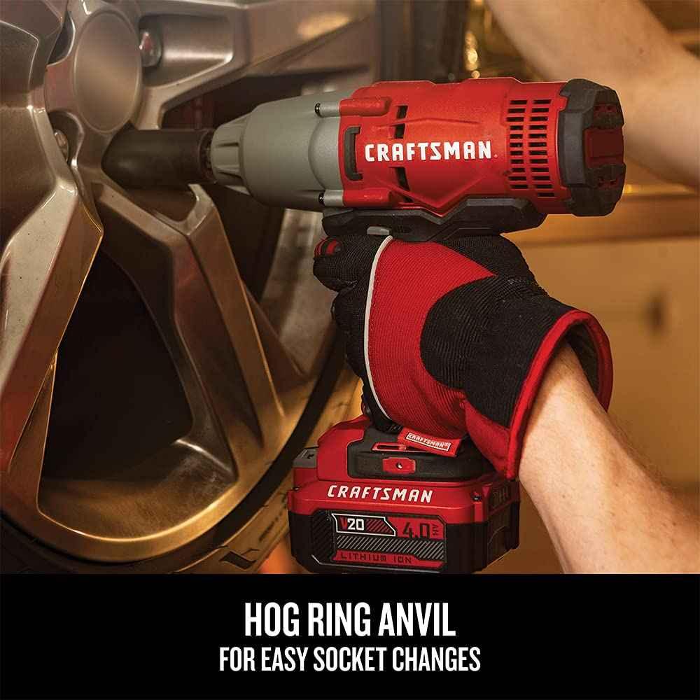 CRAFTSMAN V20 RP 1/2 inch Cordless Impact Wrench Kit, Brushless, 4Ah Battery and Charger Included (CMCF900M1) - Track Minded HPDE, LLC