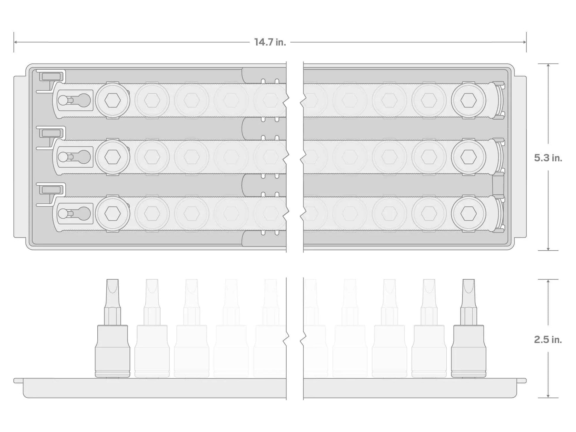 TEKTON 3/8 Inch Drive Hex and Torx Bit Socket Set with Rails and Tray, 31-Piece (1/8-3/8 in., 3-10 mm, T10-T60) | SHB91203 - Track Minded HPDE, LLC