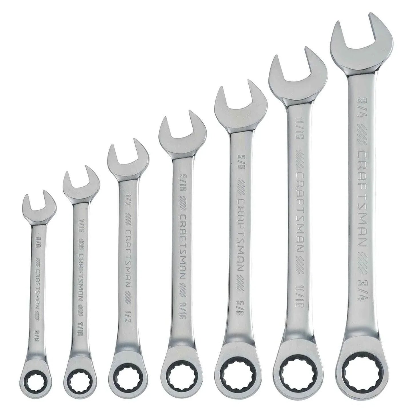 CRAFTSMAN 7-Piece Combination Ratcheting Wrench Set, 12-Point Standard SAE (CMMT87020) - Track Minded HPDE, LLC