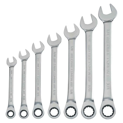 CRAFTSMAN 7-Piece Combination Ratcheting Wrench Set, 12-Point Standard SAE (CMMT87020) - Track Minded HPDE, LLC