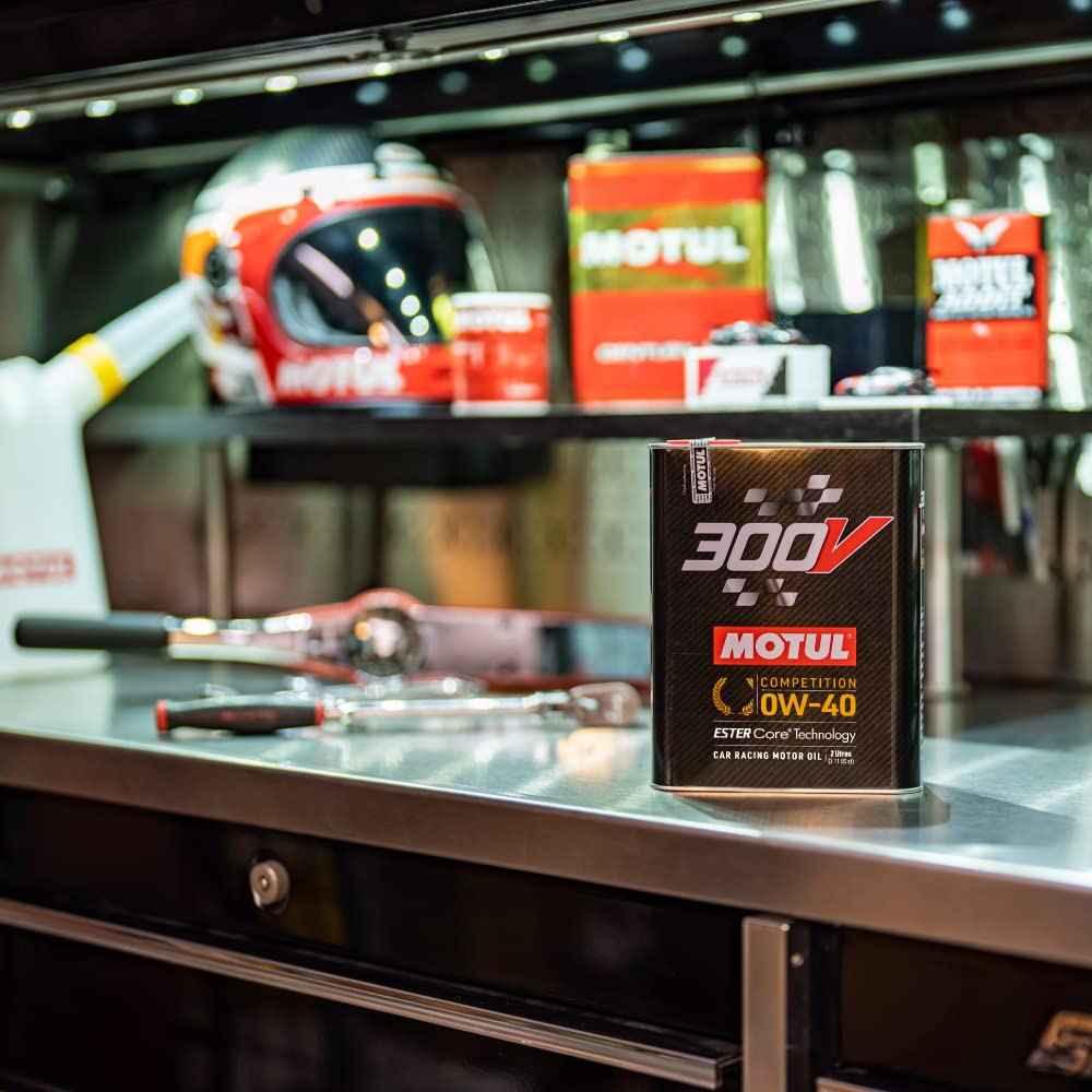Motul 110857 300V 0W-40 COMPETITION Car Racing Motor Oil Full Synthetic Engine Lubricant 2 Liter High Performance 4-Stroke Ester Core - Track Minded HPDE, LLC