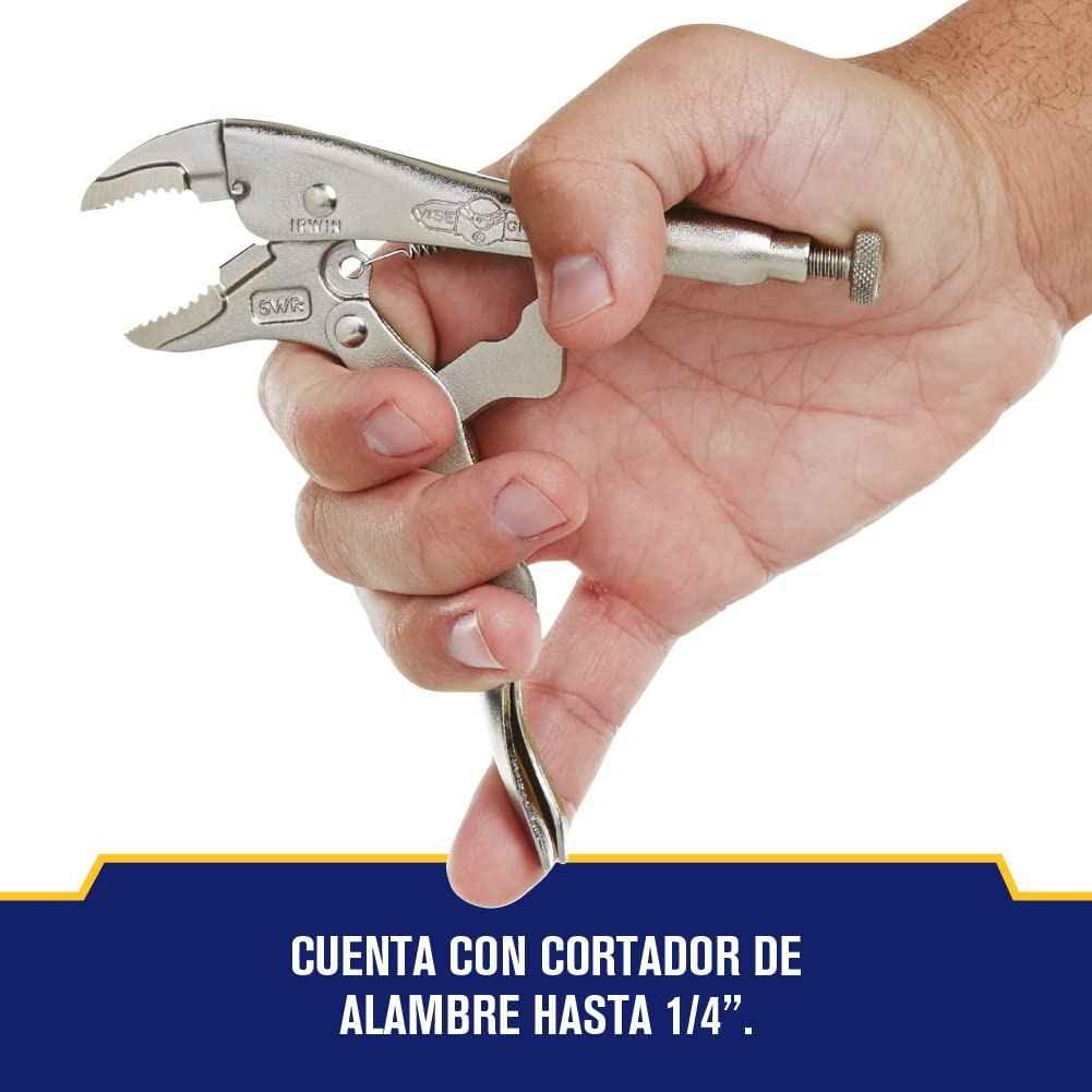 IRWIN VISE-GRIP Locking Pliers with Wire Cutter, 5-Inch, Curved Jaw (902L3) - Track Minded HPDE, LLC
