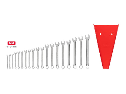 TEKTON Combination Wrench Set with Rack, 19-Piece (6-24 mm) | WCB91202 - Track Minded HPDE, LLC