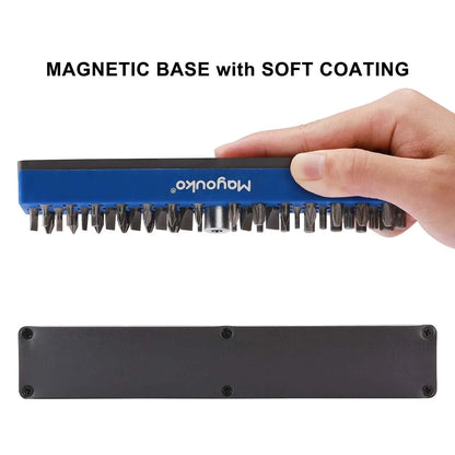 Mayouko 3PCS 1/4" Magnetic Hex Bit Holder Rack Organizer, 129 Holes, 1/4-Inch Drill Bit Holder, 3 Racks, Magnetic Bit Holder with Magnet Base for Screwdriver Bits - Track Minded HPDE, LLC
