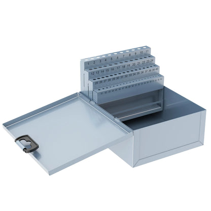 60PCS Number Size Drill Bit Index Box, Empty Metal Case (Excluding Drill Bits), #1-60 - Track Minded HPDE, LLC