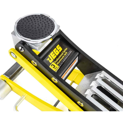 JEGS Professional Low-Profile 3-Ton Aluminum Floor Jack | 3 ½ Inch Minimum Saddle Height | Lightweight Construction | 360 Degree Rotating Saddle - Track Minded HPDE, LLC