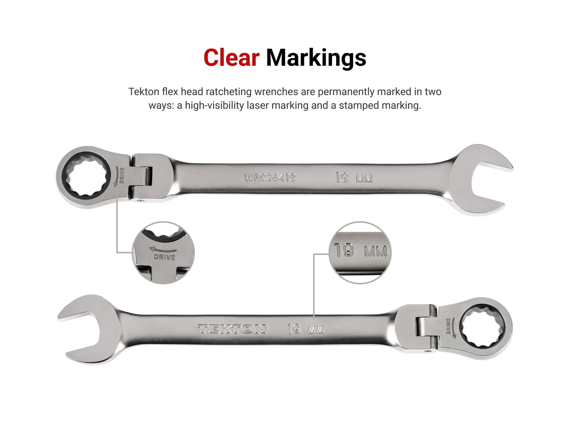 TEKTON Flex Head 12-Point Ratcheting Combination Wrench Set with Modular Organizers, 34-Piece (1/4-1 in., 6-24 mm) | WRC95305 - Track Minded HPDE, LLC
