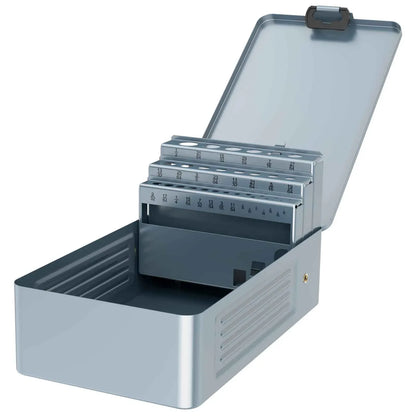 29PCS Drill Bit Index Box, Empty Metal Case (Excluding Drill Bits), 1/16"-1/2" - Track Minded HPDE, LLC