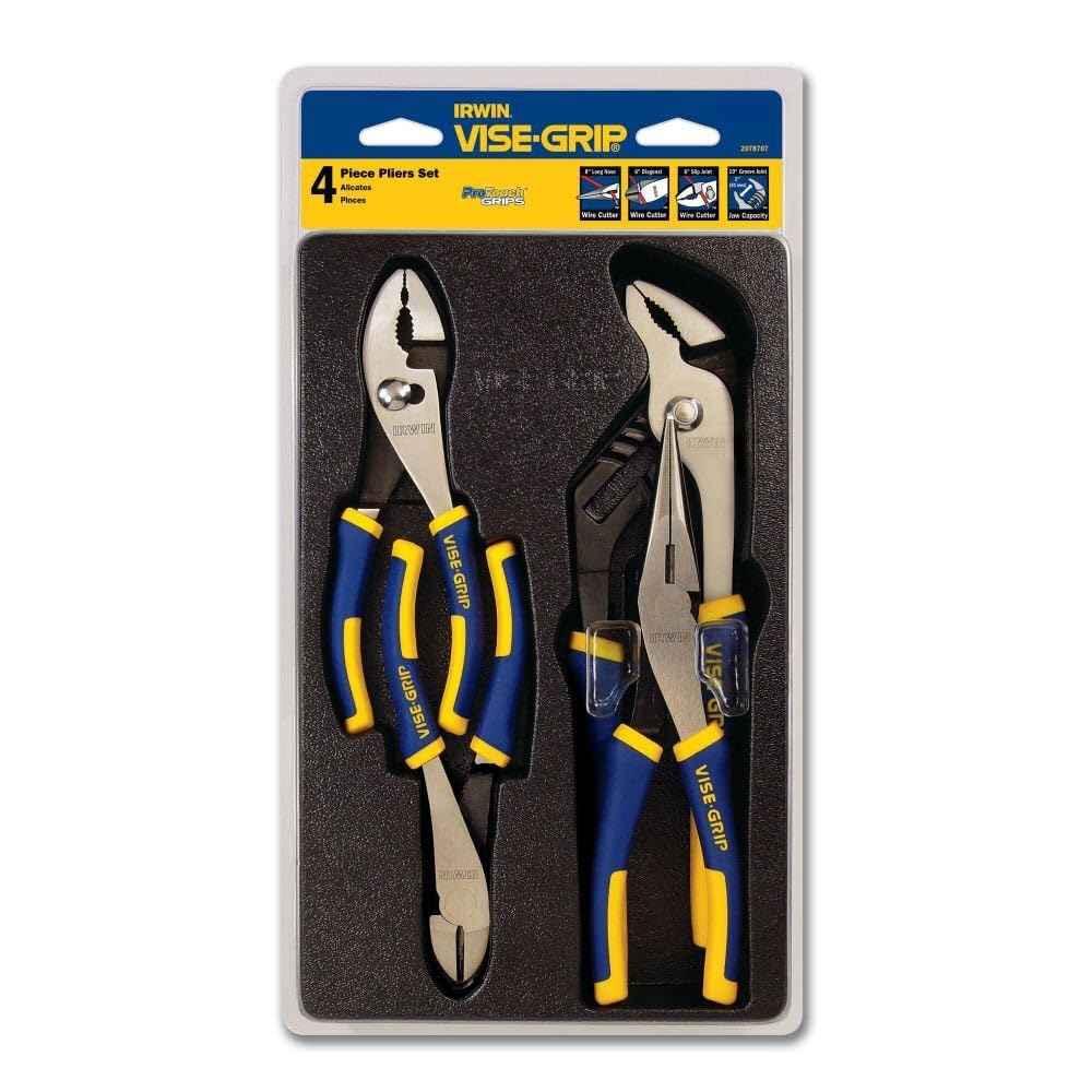 IRWIN VISE-GRIP Pliers Set, 4-Piece (2078707), Blue - Track Minded HPDE, LLC