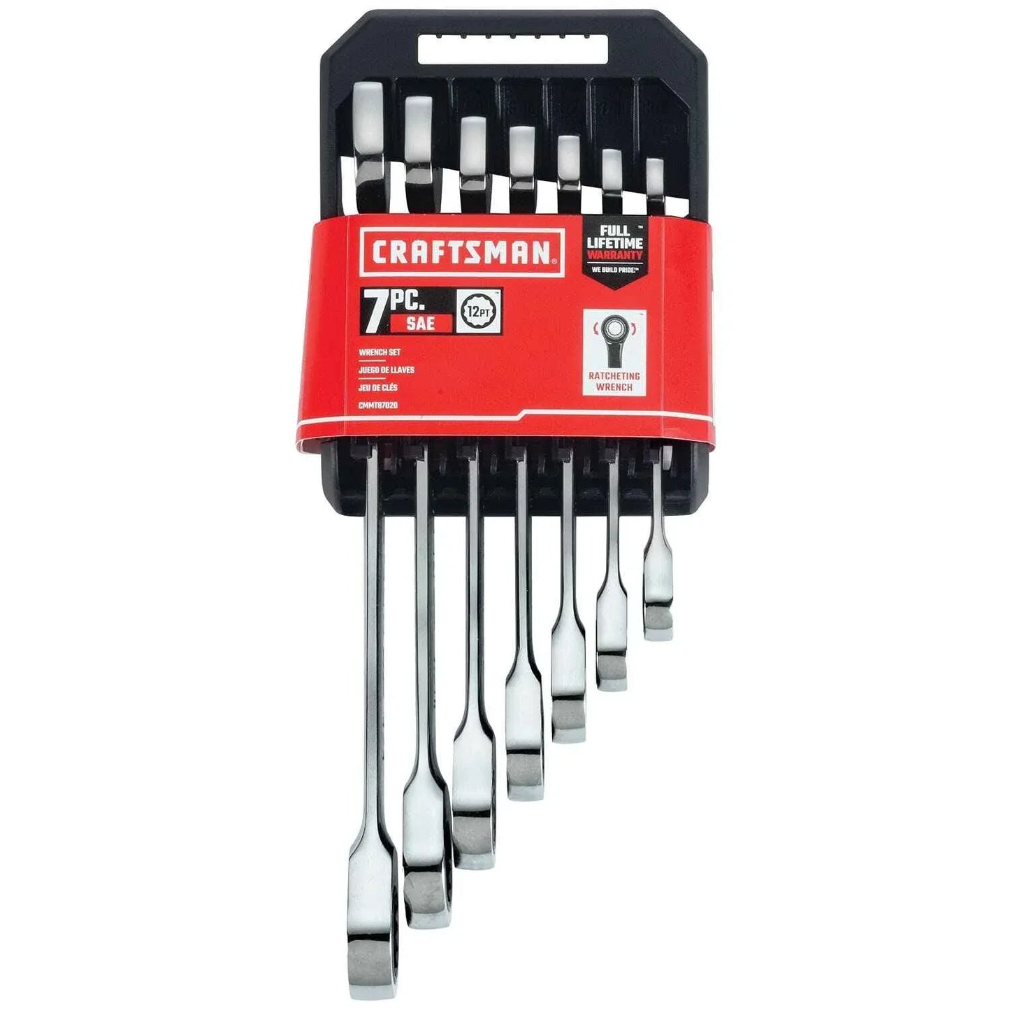 CRAFTSMAN 7-Piece Combination Ratcheting Wrench Set, 12-Point Standard SAE (CMMT87020) - Track Minded HPDE, LLC