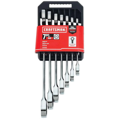 CRAFTSMAN 7-Piece Combination Ratcheting Wrench Set, 12-Point Standard SAE (CMMT87020) - Track Minded HPDE, LLC