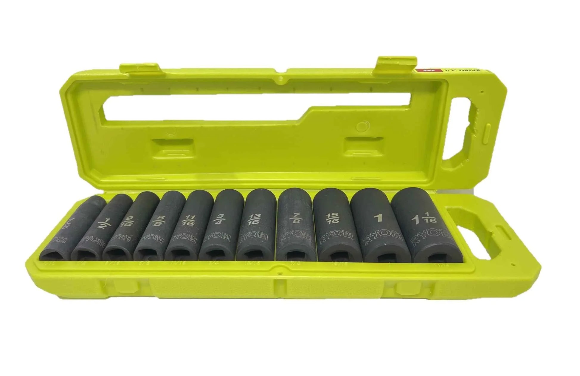 RYOBI 1/2 in SAE & Metric Deep Impact Socket Set, 6 Point (22-Piece), Black - Track Minded HPDE, LLC