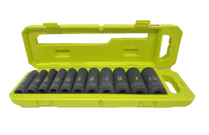 RYOBI 1/2 in SAE & Metric Deep Impact Socket Set, 6 Point (22-Piece), Black - Track Minded HPDE, LLC