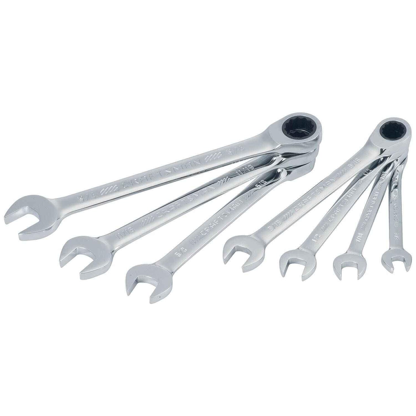 CRAFTSMAN 7-Piece Combination Ratcheting Wrench Set, 12-Point Standard SAE (CMMT87020) - Track Minded HPDE, LLC