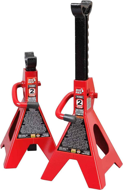 BIG RED AT42002R Torin Steel Car Jack Stands: 2 Ton (4,000 lb) Capacity, Red, 1 Pair - Track Minded HPDE, LLC