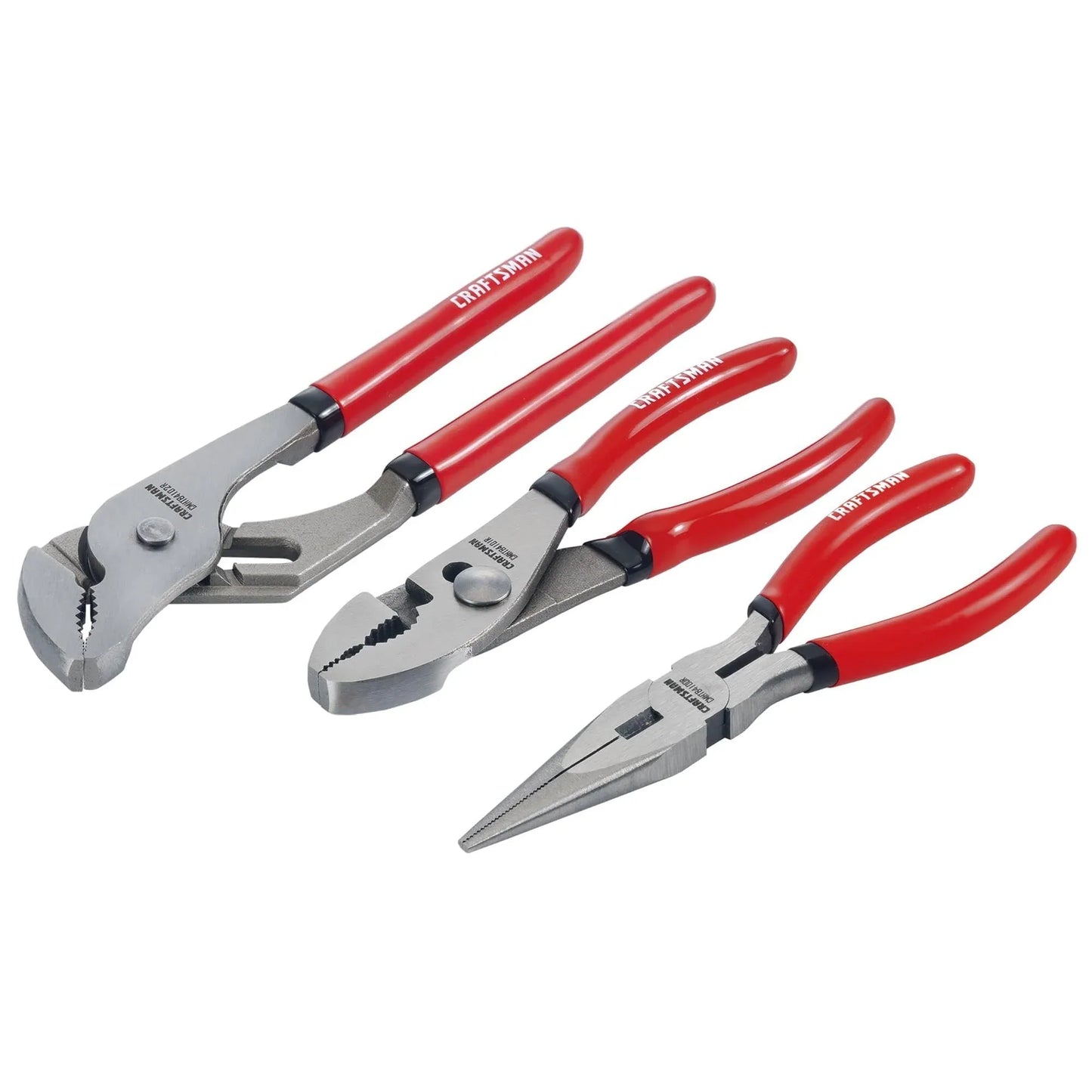 CRAFTSMAN Pliers Set, 3 Piece Set, 6 Inch Long Nose, 6 Inch Slip Joint, 8 Inch Groove Joint (CMHT84103R) - Track Minded HPDE, LLC